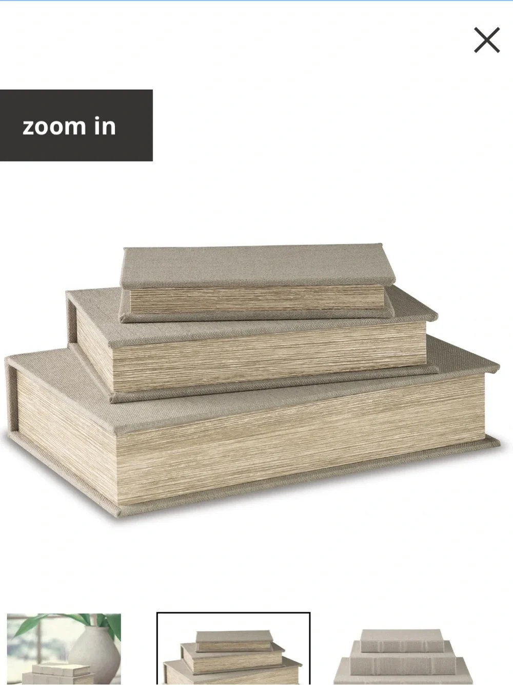 Jolina Box (Set of 3) Tan Fabric Box Set - Neutral Storage books